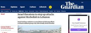 الجارديان: إسرائيل تهدد بتصعيد هجماتها ضد حزب الله في لبنان

