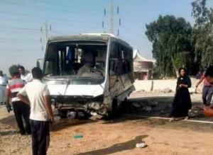 إصابة 25 مواطنا في حادث انقلاب ميني باص تابع للشباب والرياضة بطريق العاصمة الإدارية

