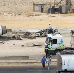 4 وفيات و11 مصابافى حادث تصادم سيارة نقل وعدد من السيارات فى طريق الأوتوستراد

