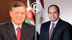 الرئيس السيسي وملك الأردن يؤكدان رفض تهجير الفلسطينيين وضرورة تنفيذ وقف النار بغزة