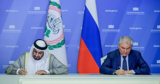 البرلمان العربي والدوما الروسي يوقعان مذكرة تعاون مشترك في موسكو