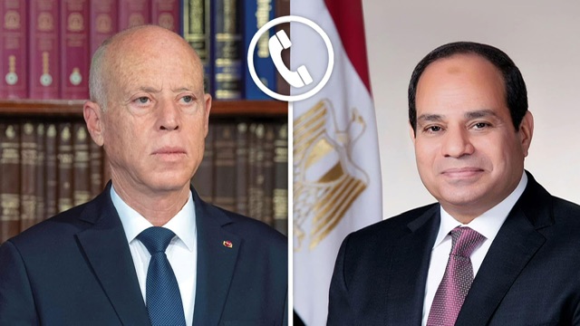 السيسي وسعيد يؤكدان رفض تهجير الفلسطينيين ويشددان على حل الدولتين لتحقيق السلام