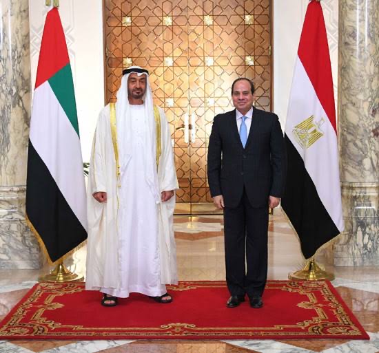 السيسي يستقبل الشيخ محمد بن زايد ويؤكدان على تعزيز العلاقات الثنائية