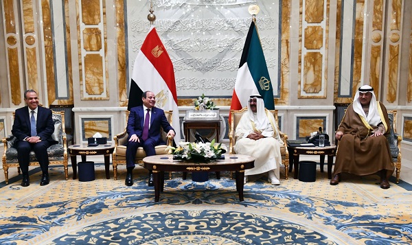 تعزيز العلاقات الثنائية.. ننشر نص البيان الختامي بين الرئيس السيسي وأمير الكويت 