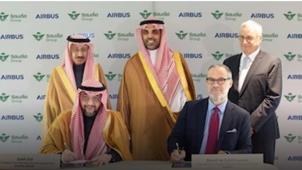 مجموعة السعودية للطيران توقّع صفقة طائرات عريضة البدن مع شركة إيرباص بإجمالي 20 طائرة
