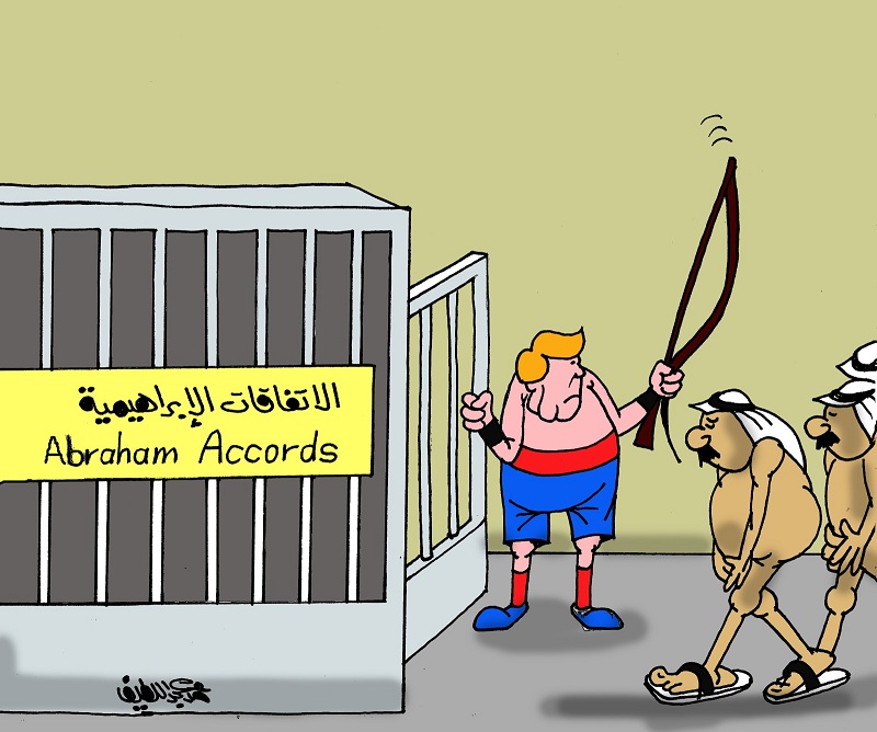 كاريكاتير الفنان محمد عبداللطيف: ترامب والشرع