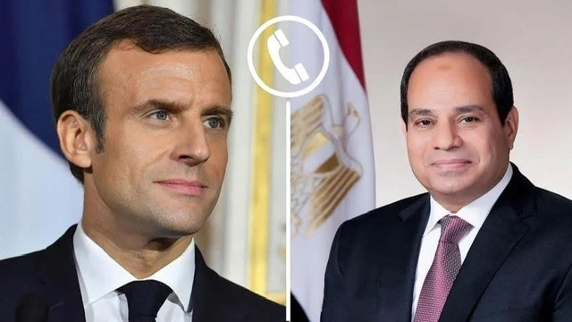 السيسي وماكرون يبحثان هاتفياً تطورات الأوضاع الإقليمية وسبل دعم حل الدولتين 