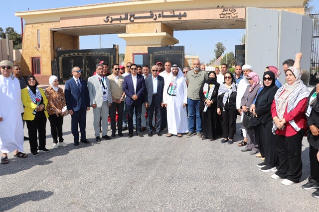 رئيس البرلمان العربي من معبر رفح: زيارتنا صرخة ضمير لوقف نزيف الدم في غزة