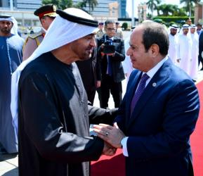 السيسي ومحمد بن زايد يبحثان تعزيز التعاون ودعم المبادرة الأمريكية لوقف الحرب في غزة