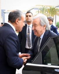 وزير الخارجية يستقبل الأمين العام للأمم المتحدة لبحث التعاون المشترك والمستجدات الدولية