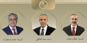 وزير الخارجية يبحث مع نظيريه الباكستاني والتركي التطورات الإقليمية وجهود خفض التصعيد