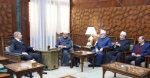 شيخ الأزهر يستقبل رئيس المحكمة الدستورية العليا