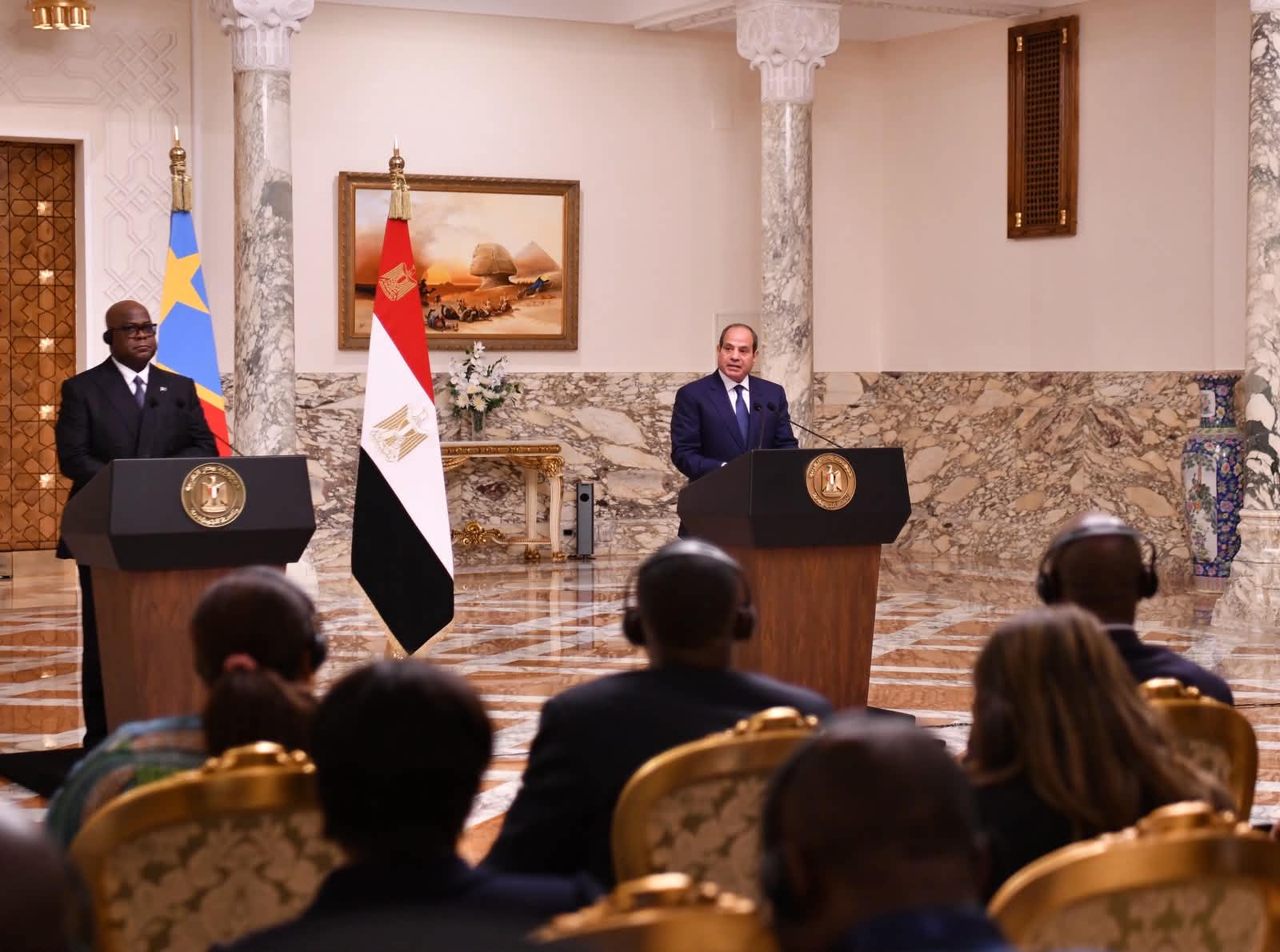 السيسي وتشيسيكيدي يبحثان التعاون الثنائي وأمن حوض النيل ومستجدات شرق الكونغو