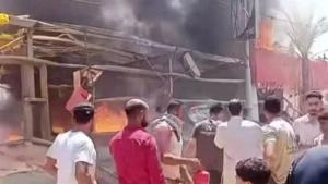 مصرع 3 أشخاص فى حريق مخزن مواد طلاء بمحافظة المنوفية